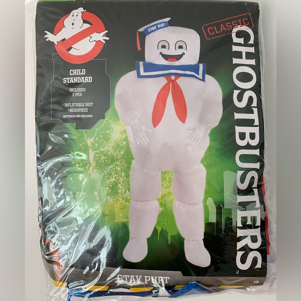 Ghostbusters Stay Puft inflatable costume. Child up to size 10